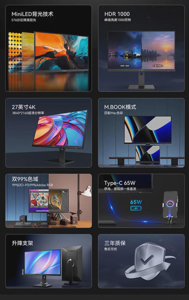4KMiniLED只要1699元？联合创新27M3U成为显示器新卷王(图9)
